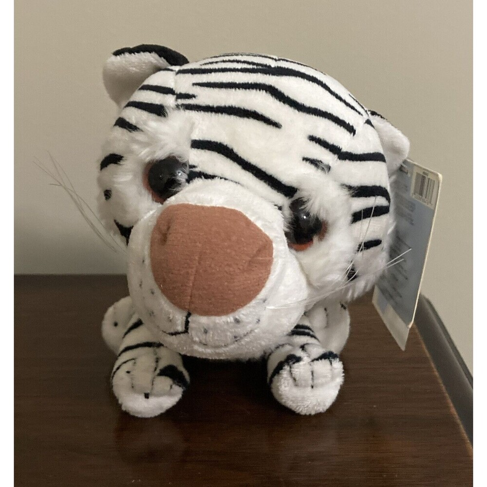Toys R Us Big Head First White Tiger Plush Toy Stuffed Animal 2002 w/ tags